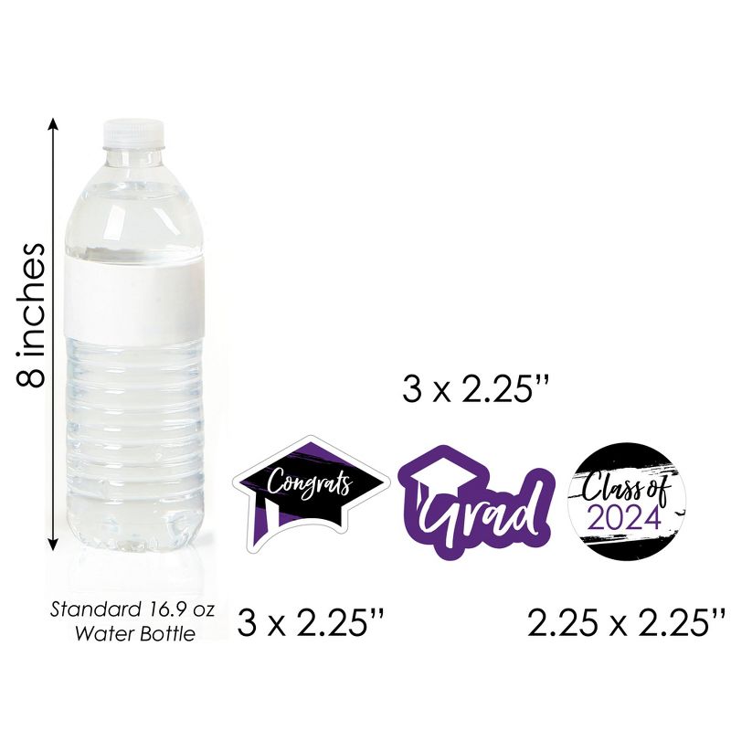 Big Dot of Happiness Purple 2024 Graduation Party - DIY Shaped Cut-Outs - 24 Count, 5 of 6