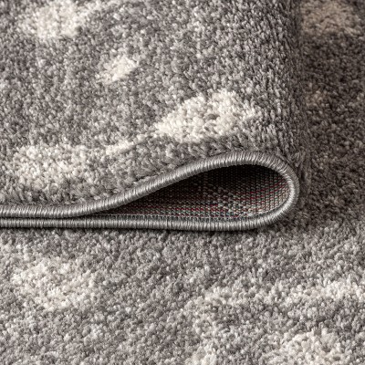 Modern Moroccan-Inspired Gray Synthetic Area Rug - Easy Care 3x5