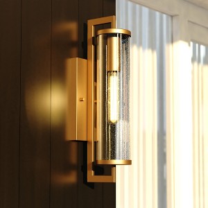 VAXCEL Morgan Park 1 Light Dusk to Dawn Contemporary Outdoor Wall Lantern Clear Glass - 1 of 4