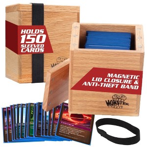 Monster Wooden Double Deck Box - Holds 150 Sleeved Cards- Compatible w Pokemon, Yugioh, Magic the Gathering & All Trading TCG Game, Gift - 1 of 4