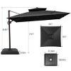 Crestlive Products 11 ft Square patio Double Top Cantilever Umbrella with Base set Outdoor 360 Rotation 6 Heights Adjustable Offset Umbrella - 3 of 4