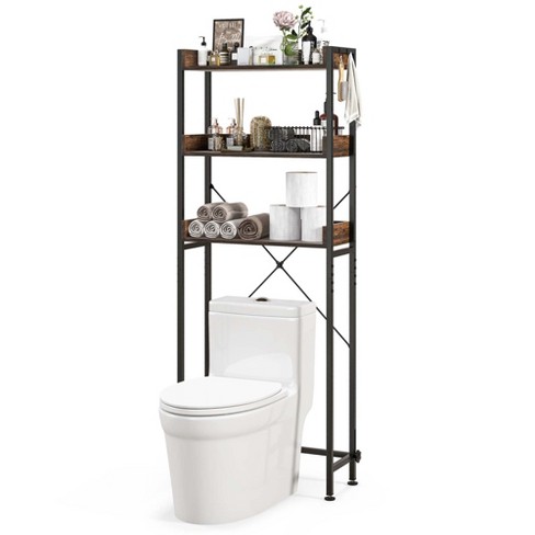 Costway 3-tier Over-the-toilet Bathroom Shelf Metal Frame Space Saver ...