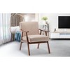 MAYEERTY Mid-Century Modern Chair Solid Wood Frame Accent Chair Extra-Thick Backrest Wingback Lounge Indoor Living Room Bedroom Reading Room - 3 of 4