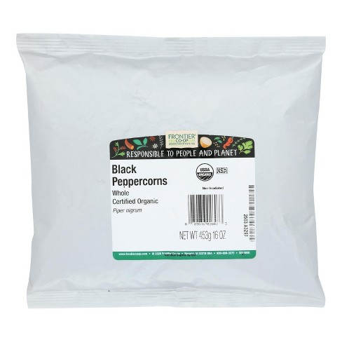 Frontier Co-op Peppercorns Organic Whole Black - 1 Lb : Target