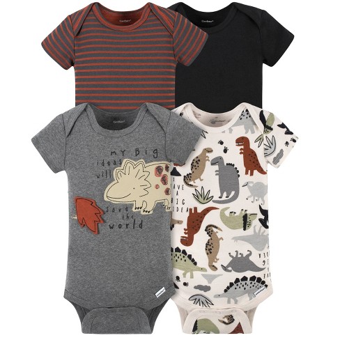 Onesies® Brand Baby Boys Short Sleeve Bodysuits, 4-pack, Dino, Newborn ...