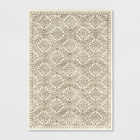 7'x10' Kenbridge Persian Style Border Tile Print Mushroom Rug Beige -  Threshold™ : Target