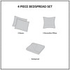 Gulches 4 Piece Queen Cotton Reversible Tailored Bedspread Set,Khaki - 3 of 4