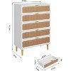 5 Drawer Dresser for Bedroom, Rattan Chest of Drawers with Deep Drawers, Large Modern Double Dresser for Closet with Wide Top - 2 of 4