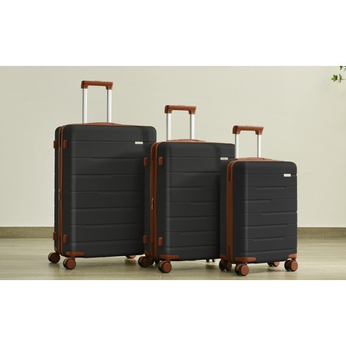 3 Pcs Expanable Luggage Set abs Hardshell Spinner Wheel Suitcase