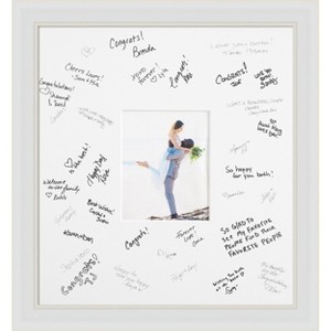 Flair Signature Mat Picture Frame – Guest Book Alternative for Weddings, Graduations, or Retirement – Autograph Photo Mat for Signature Board - 1 of 4
