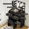 Vanity Desk with Mirror and Lights, Makeup Vanity with Power Outlet - 4 of 4