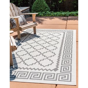 Unique Loom    Outdoor Trellis Stars Area Rug - 1 of 4