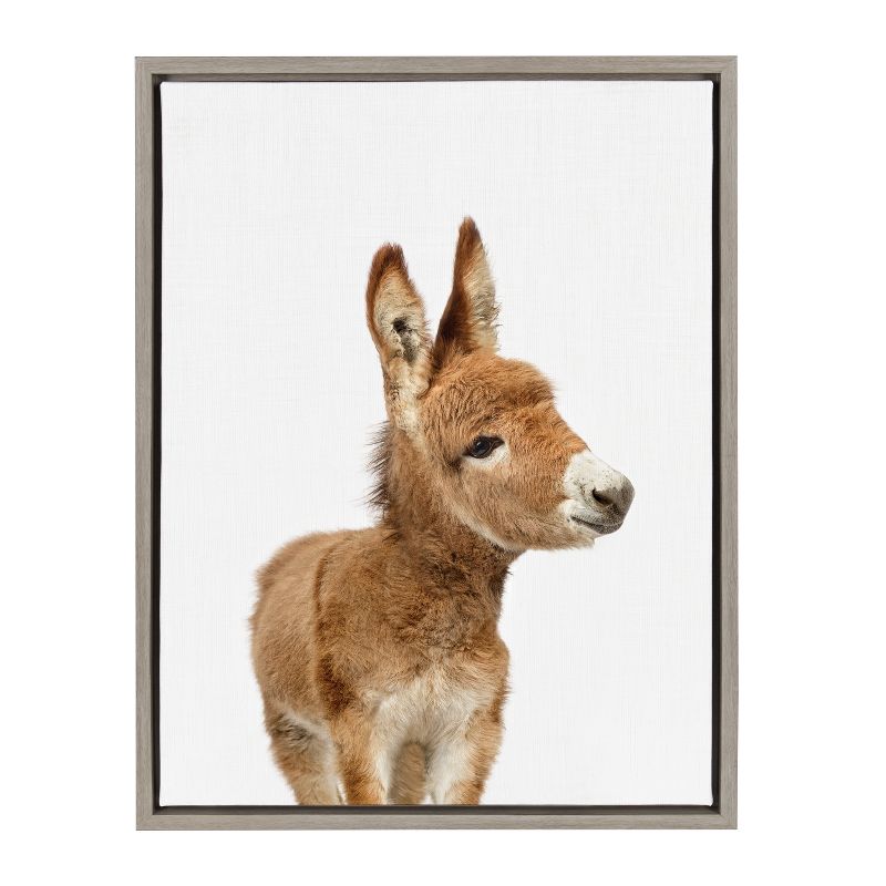 18" x 24" Sylvie Animal Studio Burro Framed Canvas by Amy Peterson - Kate & Laurel All Things Decor, 1 of 6