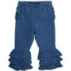 RuffleButts Girls Denim Ruffle Flare Pants - 2 of 4