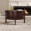 Gulches Vintage Walnut Round Coffee Table with Storage in 30.3" for Living Room Mid Century Modern Cocktail Table - 2 of 4