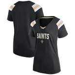 NFL New Orleans Saints Women's Authentic Mesh Short Sleeve Lace Up V-Neck Fashion Jersey