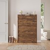 Shoe Cabinet with Flip-Down Doors - Space-Saving Entryway Organizer with Adjustable Shelf, Wooden Shoe Storage - 3 of 4