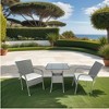 3 Pieces Patio Furniture Set, Wicker Patio Bistro Set with Glass Top Coffee Table & Cushion, Conversation Set for Balcony Garden Porch Poolside - 4 of 4