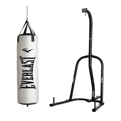 Everlast Nevatear Fitness Workout 70 Pound Heavy Kickboxing Boxing Gym Punching Bag and Powder Coated Steel Heavy Bag Stand, Black