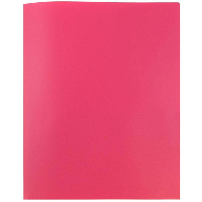 JAM 6pk POP 2 Pocket School Presentation Plastic Folders Pink, 6 of 7