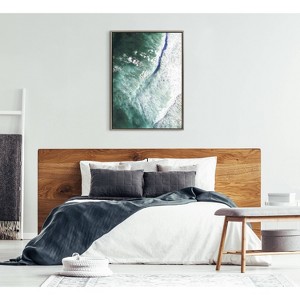 28" x 38" Sylvie Paddle Out by Rachel Dowd Framed Wall Canvas Gray - Kate & Laurel All Things Decor - 1 of 4