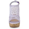 Allegra K Women's Open Toe Platform Heel Lace Wedges Sandals - 2 of 4