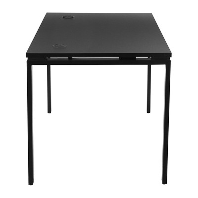53" Black Adjustable Height Wood Writing Desk