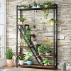 Tribesigns 70.9" Tall Plant Stand, 7-Tier Large Plant Shelf with 5 S-Hooks, Industrial Wood Flower Stand Display Rack - 2 of 4