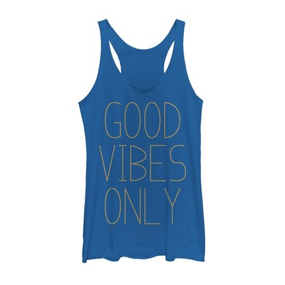 Women's Peaceful Warrior Feel Good Vibes Only Racerback Tank Top