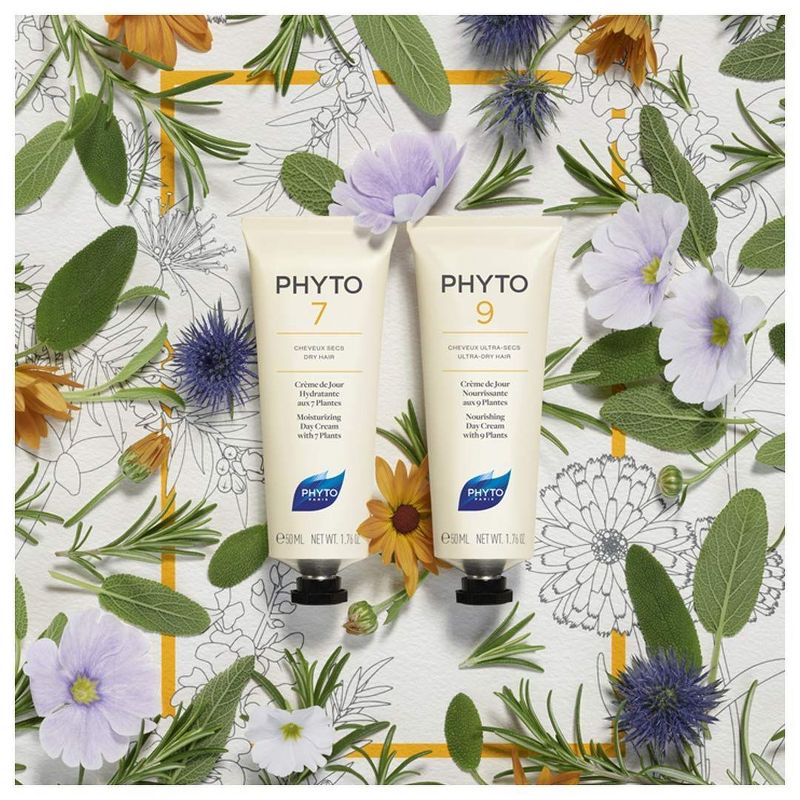Phyto 9 Nourishing Day Cream with 9 Plants for Ultra Dry Hair (1.76 oz) Nourishing Leave-In Conditioner, 3 of 6