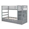 NicBex Full Over Full/Twin Over Twin Bunk Bed with Trundle and Staircase Loft Bed with Guardrails and Storage Drawers for Bedroom,White/Black/Gray - 4 of 4