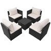 vidaXL Patio Furniture Set 5 Piece Patio Sectional Sofa with Table Poly Rattan - Black - 4 of 4
