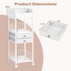 Costway Makeup Organizer Cart with 2 Storage Drawers & Lockable Wheels for Perfume, White - 3 of 4