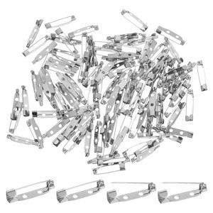 Unique Bargains Durable Multipurpose Iron Badge Brooch Pin Backs Safety Clasp 120 Pcs - 1 of 4