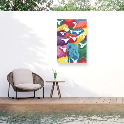 Trademark Fine Art - Ania Zwara  Colorful Sheep Cocktail Matted Framed Art