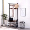 QingMoon Coat Rack, Hall Tree with Shoe Bench, Multifunctional Mudroom Storage with 9 Removable Hooks and a Hanging Rod for Entryway and Porch - 4 of 4