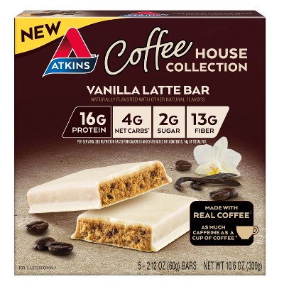 Atkins Coffee House Collection Protein Meal Bars - Vanilla - 10.6oz/5pk