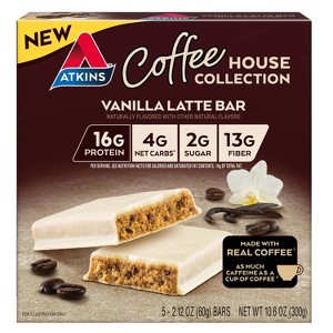 Atkins Coffee House Collection Protein Meal Bars - Vanilla - 10.6oz/5pk - 1 of 4