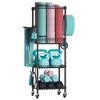 MOEPISY Home Gym Storage Rack with Wheels, Yoga Mat Storage Organizer, Space Saving 4-Tier Weight Rack Black - 2 of 4