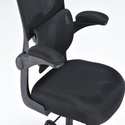 Bencmate Task and Office Chairs, Office Chair with Flip-Up Armrest, High Back Computer Chair, Black, 16.14"*19.49"*47"
