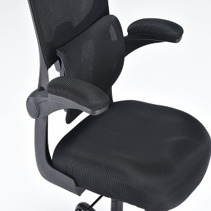 Bencmate Task and Office Chairs, Office Chair with Flip-Up Armrest, High Back Computer Chair, Black, 16.14"*19.49"*47" - 1 of 4