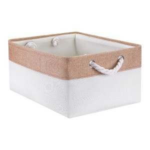 Unique Bargains Fabric Collapsible Storage Organizer Basket with Handles - 1 of 4