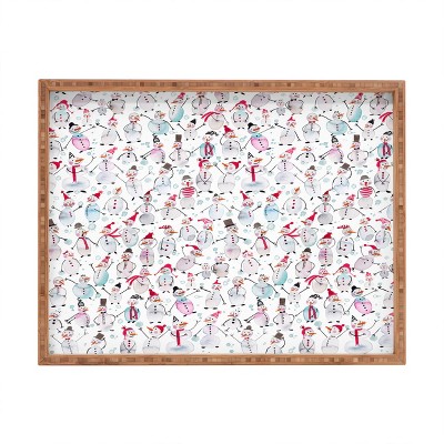 Ninola Design Friendly snowmen Rectangular Tray -Deny Designs