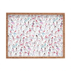 Ninola Design Friendly snowmen Rectangular Tray -Deny Designs - 1 of 2