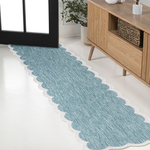 JONATHAN Y Alice Classic Cottage Two-Tone Scalloped Indoor/Outdoor Area Rug - 1 of 4