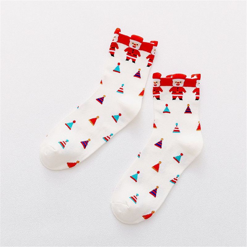 Cute Holiday Pattern Socks (Women's Sizes Adult Medium) - White / Medium / from the Sock Panda, 1 of 2