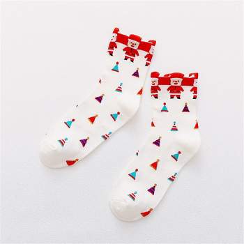 Cute Holiday Pattern Socks (Women's Sizes Adult Medium) - White / Medium / Unisex from the Sock Panda