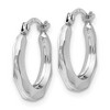 Black Bow Jewelry 2.5mm Polished Tapered Round Hoop Earrings in 14k White Gold, 14mm - 2 of 4