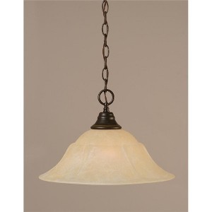 Toltec Lighting Any 1 - Light Pendant in  Dark Granite with 16" Amber Marble Shade - 1 of 1