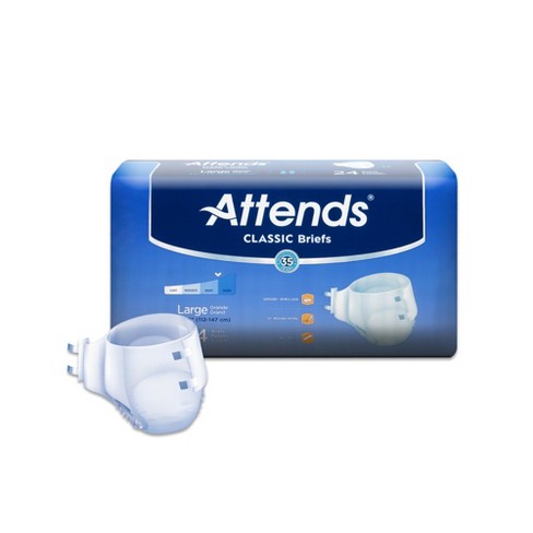 Attends Advanced Briefs with Advanced Dry-Lock Technology for Adult  Incontinence Care, Large, Unisex, 72 Count : : Health & Personal  Care